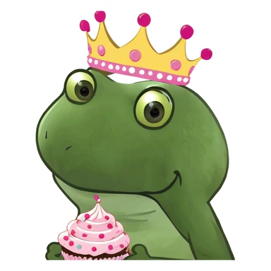 cupcake princess frog  sticker