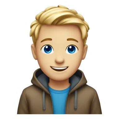 smiling boy with blue eyes sticker