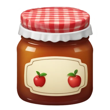 apple jam with gingham lid sticker