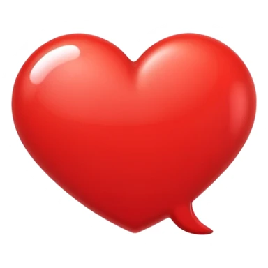 There's a red heart inside the thought speech bubble sticker