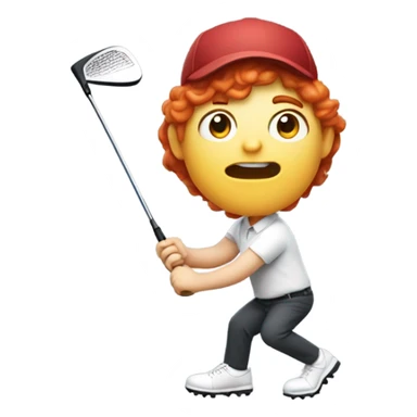 Red head golfing funny sticker