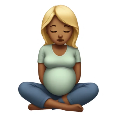 sad pregnant woman sticker