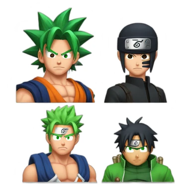 goku vs naruto vs kirby vs zoro sticker