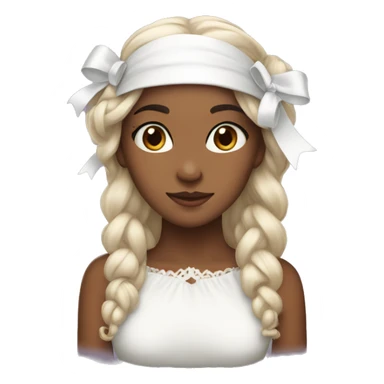 A beautiful brunnet with a white bow on her head sticker