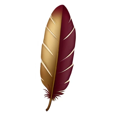 a maroon feather quill and an open SCROLL sticker