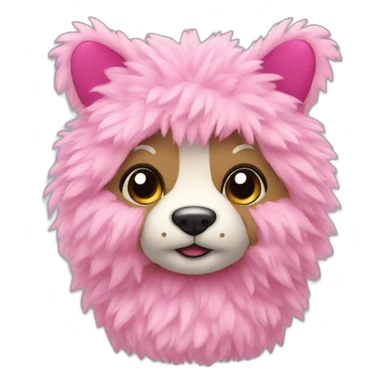 Toy with complete pink fur sticker