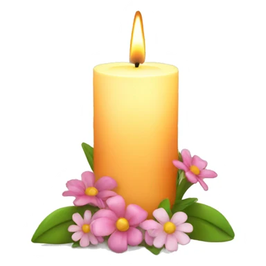 Spring candle with flowers  sticker