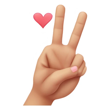 Heart hand emoji but how gen z does it with their pointer and middle fingers sticker