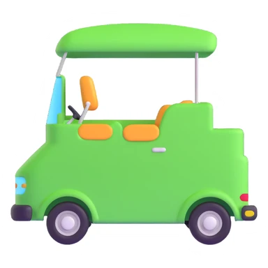 stylish bright green coach side view contemporary bold smiling sticker