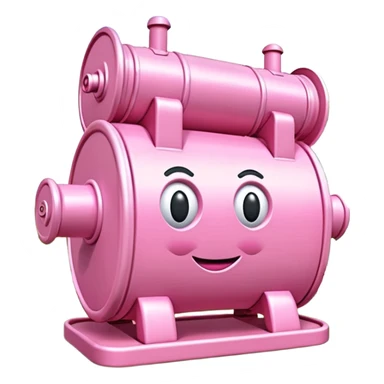 Jeff Koons style pink SPAM CAN sculpture in a garden landscape  sticker