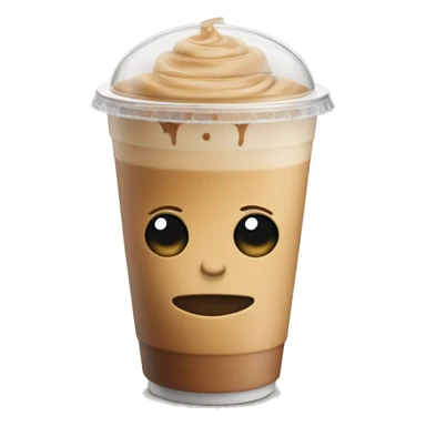 Small iced latte in a plastic cup  sticker