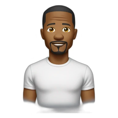 actor Jamie Foxx wearing t-shirt sticker