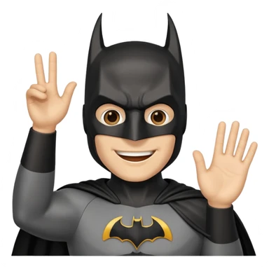 Бэтман без маски машет рукой приветствие sticker