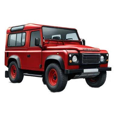 Old Land rover defender red sticker