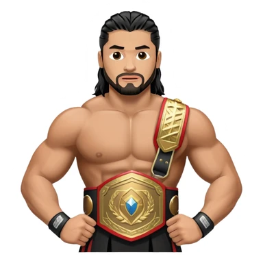 Roman Reigns WWE wrestler with championship belt sticker