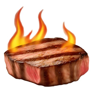 Steak on fire sticker