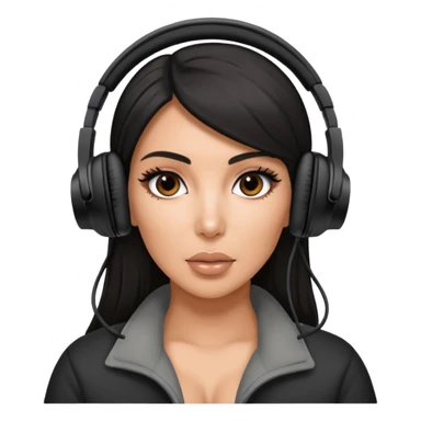 kim kardashian Black Headphones sticker