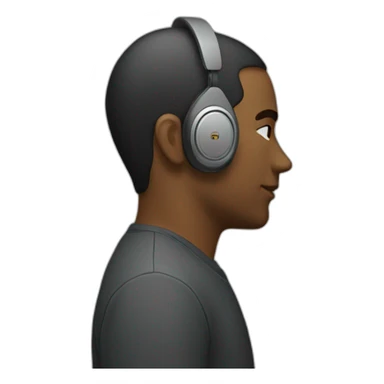 Side profile of an emoji wearing an earpiece, no headphones sticker
