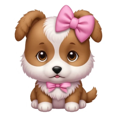 Cute puppy with a cute pin bow sticker