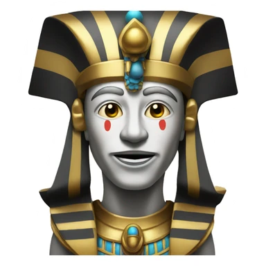pharaoh with clown face sticker