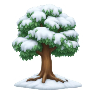 Tree with snow covering it sticker