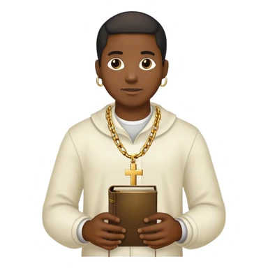 Rapper With Bible and chain on sticker