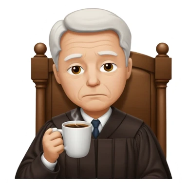 Sleepy judge sipping coffee  sticker