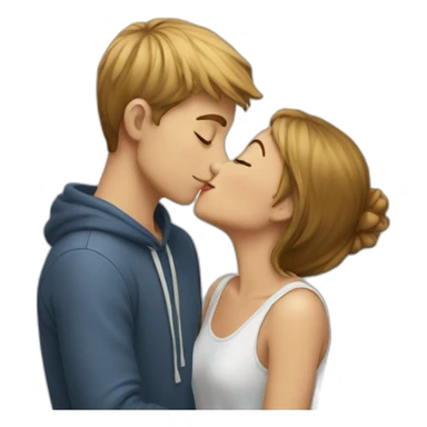 Girl kisses boy sticker