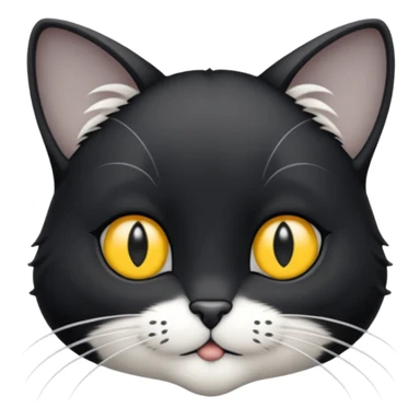 Chat noir et blanc tapant une souris grise sticker