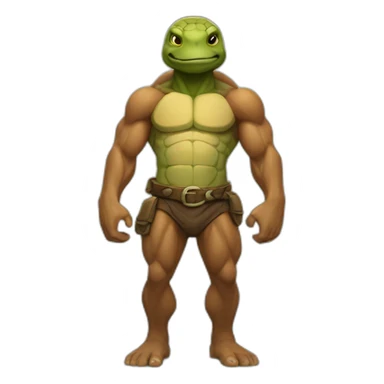 muscular turtle man sticker
