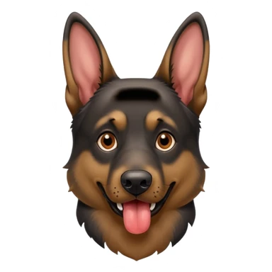cartoon style dark German Shepherd dog with alot longer tongue hanging out  sticker