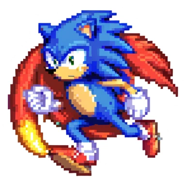 Sonic the Hedgehog sprinting with red trail sticker