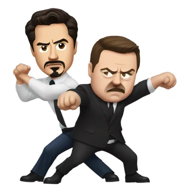 Tony stark fighting Paul blart  sticker