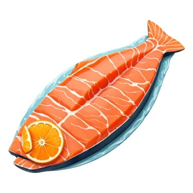 create a  half cut Slice of Salmon

Camera angle: slightly elevated top-down view with a gentle bird’s-eye perspective (about 15–20°), identical perspective and scaled do not add anything  on plate only the slice of salmon  sticker