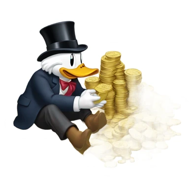 scrooge mcduck counting money sticker