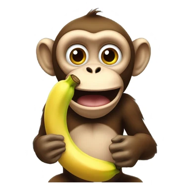  a monkey holding a banana in his hand and steam coming out of his mouth sticker