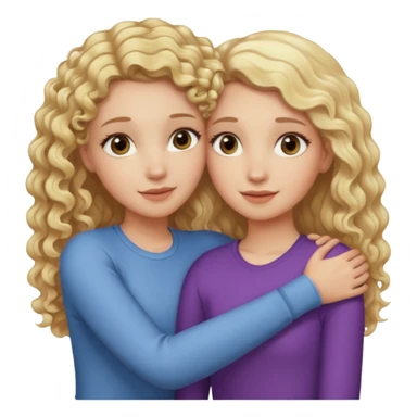 curly blonde hair whitegirl hugging straight blonde. hair. white girl sticker