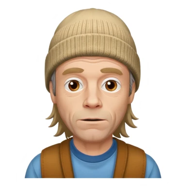 Frank Gallagher with a beanie sticker