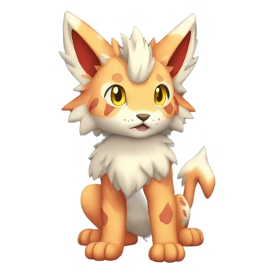 Fire-type Lynx-Fakemon full body sticker
