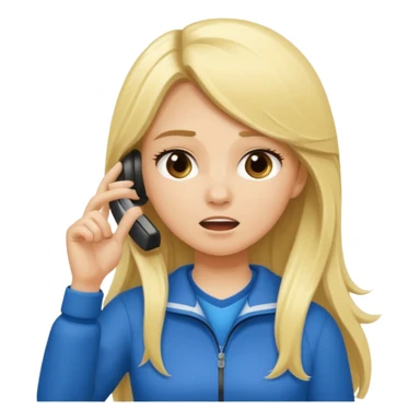 blonde cartoon girl long hair sports coach calling for a time out sticker