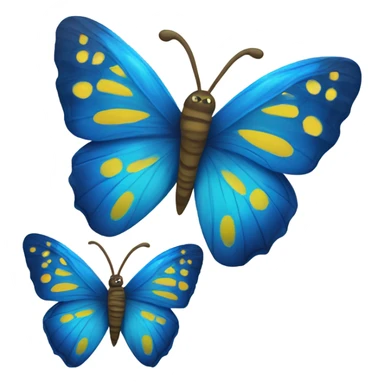 Blue butterfly and yellow butterfly  sticker