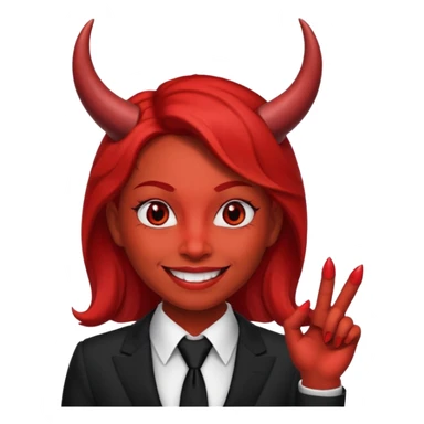 devil woman with tie sticker