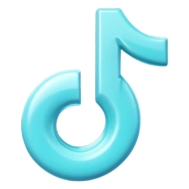 Purple and Cian Symbol of TikTok app sticker