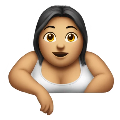 Extremely chubby woman sitting in the truck bed of a 2006 sliverado  sticker