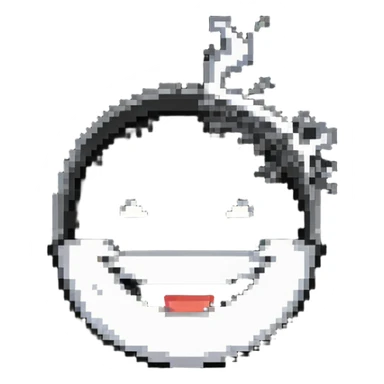 face split in half - one side happy smiling with big grin, other side angry with steam coming from nose sticker