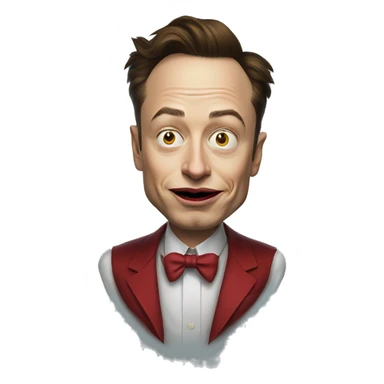 elon musk with angry dressed as clown sticker