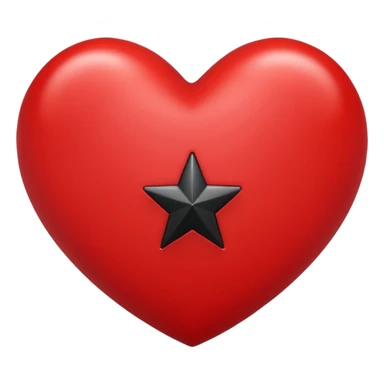 heart with a black star sticker