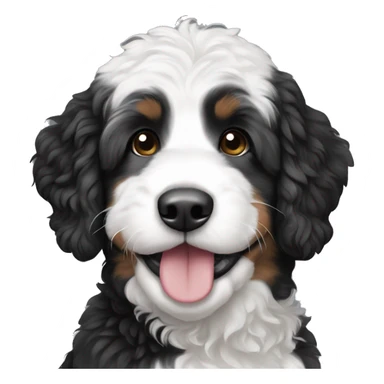 Black and white bernedoodle  sticker