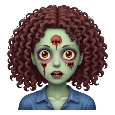 uma mulher zumbi de cabelo cacheado sticker