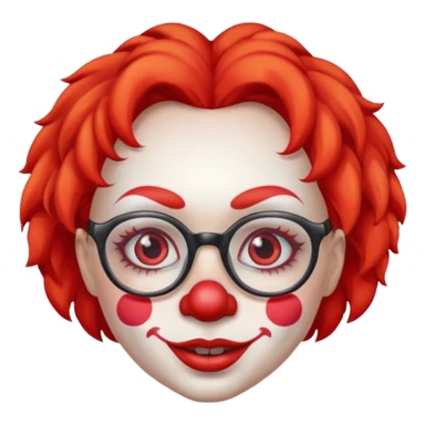 female clown with eyeglasses sticker